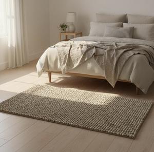 Alfombra Abstracta de Lana Hecha a Mano, Ecológica, Apta para Mascotas, Moderna, Minimalista, para Sala de Estar, Alfombra de Lana Gruesa y Suave con Bucles - Product Image 2