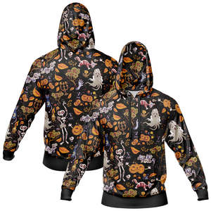 Unisex Custom 3D <b>Halloween</b> Design Sublimation 100% Polyester Streetwear Pullover Kangaroo Pocket Hooded Sweatshirt - Product Image 6