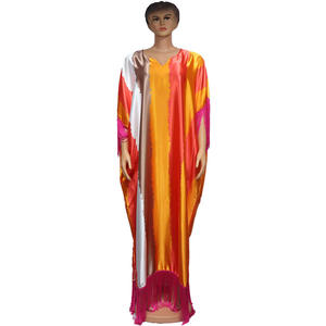 Vestido Dashiki Boubou Africano de Verano con Estampado Floral Brillante, de Algodón Transpirable, Corte Holgado, Mangas Largas, Bazin Riche Original de Mali - Product Image 5