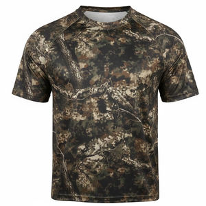 Camisa de caza ligera de manga corta con cuello redondo para invierno, fabricación profesional, camisa de caza con estampado digital personalizado - Product Image 1