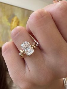 New Collection 3.02CT Radiant Cut Diamond Unique <b>Branch</b> Band Rings Lab Grown 10K Yellow Gold for Women's Wedding Surprise Gift - Product Image 1