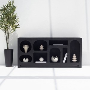 Console d'appoint moderne et contemporaine Vandana Sierra Maxima noire laquée - Product Image 1