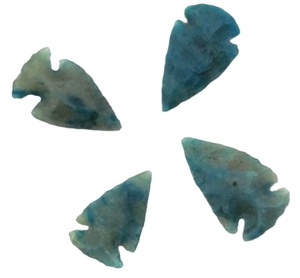 Puntas de Flecha de Ágata Pequeñas de Colores Teñidas de Azul |   Puntas de Flecha de Ágata India Talladas y Grabadas, Ágata Natural Semipreciosa, Artículo de Colección - Product Image 1
