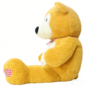 Customize <b>Large</b> <b>Plush</b> Sitting Teddy Bear Doll With Red Checkered Bow And Paw Patch 51cm-99cm Unisex Soft Stuffed Animal For Kids - Product Image 3