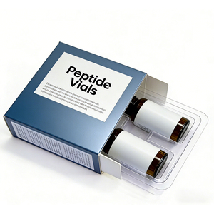 Boîte vide pour flacons de peptides, finition mate, pour 2 flacons, emballage rigide en papier, flacons en verre de 3 ml/5 ml/10 ml, avec insert en plastique - Product Image 2