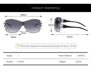 Oversized Wrap Shield Sunglasses Unisex UV400 Polarized Fashion <b>Eyewear</b> Decorative Temple for Hiking Beach Travel - Product Image 6