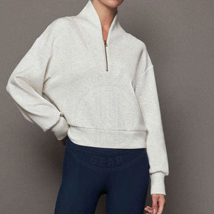 Fashion Daily Wear <b>Women</b> <b>Half</b> <b>Zip</b> Mock Neck <b>Sweatshirts</b> With Modern Comfort <b>Women</b> <b>Half</b> <b>Zip</b> Mock Neck <b>Sweatshirts</b> - Product Image 6