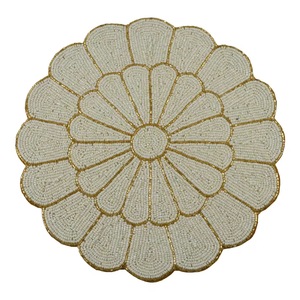 Handcrafted Beaded Table Placemat Pinwheel Bliss Placemat Design Placemat by Saro Lifestyle Shamrock Coquette Bow Placemat table - Product Image 3