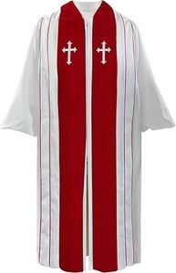 Túnica de sacerdote de lujo para clérigos de la iglesia, vestido de iglesia con cruz y bordado, tipo de tela poliéster - Product Image 5
