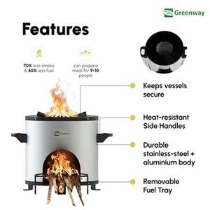 Poêle à bois commercial Greenway Jumbo avec ventilateur axial, cuisinière robuste pour la cuisson à grande échelle - Product Image 5