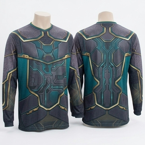 เสื้อเพนท์บอลคุณภาพดีที่สุด ราคาขายส่งจากโรงงาน สีเขียวอมฟ้า-ดำ พิมพ์ลายแบบซับลิเมชั่น น้ำหนักเบา ราคาประหยัด - Product Image 3