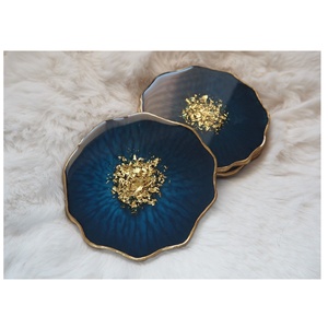 Sous-verre de tasse ronde en bois de résine de conception à la mode, vente en gros de couverts en bois de résine faits à la main de haute qualité sous-verre/tapis et coussins - Product Image 4