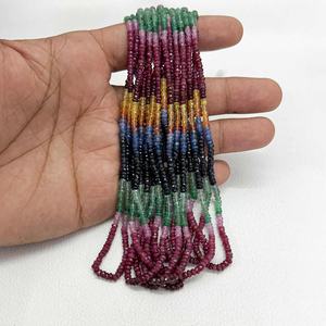 Cuentas facetadas de esmeralda natural de 3 mm, rubí, azul zafiro, cuentas redondas facetadas, piedras preciosas multifacetadas certificadas, proveedor de cuentas para joyería - Product Image 3