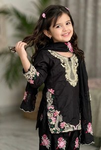 Ensemble Salwar brodé pour filles avec dupatta, ensemble kurta ethnique pour mariage, fête ou tenue décontractée - Product Image 3