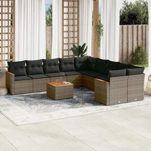 Conjunto de Sofás Modulares Grandes de Ratán PE Gris para Jardín, Colección Premium de Muebles para Exteriores - Product Image 1