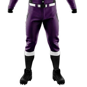 Purple Baseball Uniform Full Sleeve Fitted Moisture Wicking Sublimated Men's Apparel All Seasons Solid Design Button Closure - Product Image 3