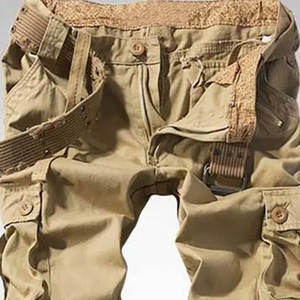 Pantalon cargo décontracté pour homme en toile légère de haute qualité, taille élastique, respirant, écologique, séchage rapide, tissu polyester/coton - Product Image 6