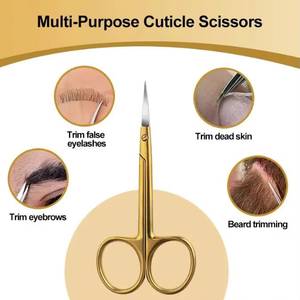 Golden & Black Stainless Steel Sharp Blade Cuticle <b>Scissors</b> with Round Steel Handle Right-Handed <b>for</b> Adult Manicure <b>Nail</b> Art - Product Image 6