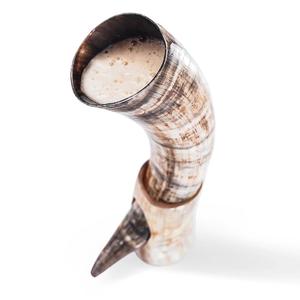 Cuerno para Beber Vikingo Medieval Hecho a Mano, Cuerno Natural de Búfalo con Borde de Latón, Hecho a Mano en India - Product Image 5