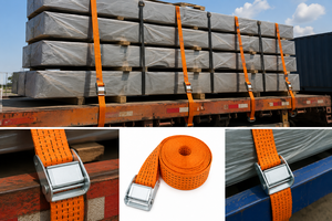 Cam Buckle Lashing Strap 50mm PolyesterHookless for Truck <b>Cargo</b> Transport Heavy Duty Factory Direct Supplier - Product Image 2