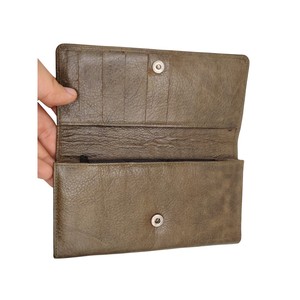 New Women's Genuine Leather Wallet Snap Closure <b>Long</b> Fashion Purse Card Holder RFID Custom Logo Customized Color Silk Lining - Product Image 3