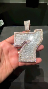 Colgante Personalizado de Plata 925 con Diamantes VVS y Moissanita Baguette, Joyería con Letras Incrustadas, Collar con Colgante - Product Image 5