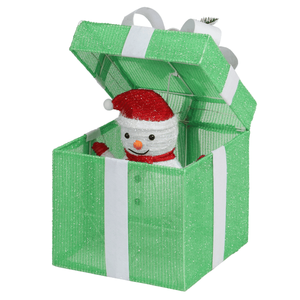 12in Motorized Pop-up Gift <b>Box</b> with Snowman Xmas Outdoor Holiday Yard Decorations 60 <b>LED</b> <b>Lights</b> Christmas Inflatable Decorations - Product Image 3