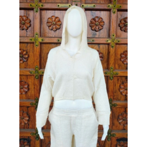 Sudadera con Capucha de Manga Larga Tejida para Mujer, Diseño Personalizado Teñido con Hilo, Informal de Invierno, ODM - Product Image 1