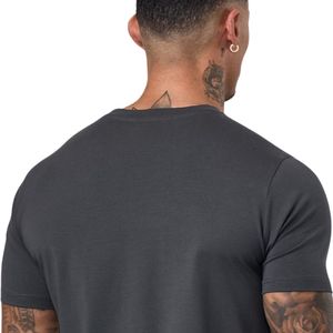 Camiseta Deportiva Gris Carbón para Hombre, Manga Corta, Transpirable, Ligera, Ecológica, para Entrenamiento, Running, Fitness, 100% Algodón - Product Image 6