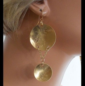 Boho Rounded Brass <b>Drop</b> Earring Vintage Hoop For Wedding Festive Party New Arrival Women Ethnic Fashion Jewelry Statement - Product Image 1