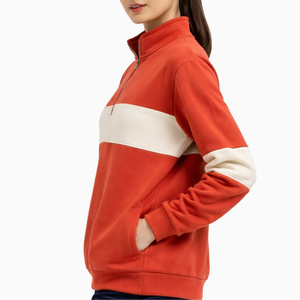 เสื้อคลุมกันลมสำหรับผู้หญิง สีแดงล้วน มีฮู้ด แขนยาว ทรงหลวม ผ้าถัก 100% คอตตอน สำหรับฤดูหนาว - Product Image 3