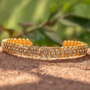 Gold Plated Zircon Anklets for Wedding and Beach Waterproof Copper Stainless Steel Foot Jewelry - Product Image 3