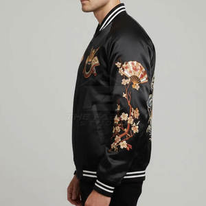 Chaqueta Sukajan Casual Moderna para Hombre, Tela Satinada Suave, Ligera, Elegante y Cómoda, Estilo Urbano - Product Image 5