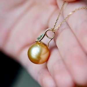 Colgante de Perla Natural Esmeralda Marina, Plata de Ley 925, Chapado en Oro de 14K, Joyería Fina Hecha a Mano, Regalo para Mujer - Product Image 4