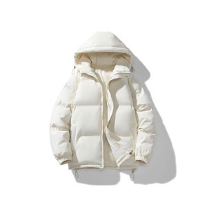 Veste bouffante en jean personnalisée OEM pour hommes Manteaux d'hiver vintage à fermeture éclair sur pied avec techniques de lavage à bulles rembourrées pour hommes chauds - Product Image 1