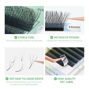 Extension ciglia 4D a forma di YY, ventagli pre-assemblati, 2D a forma di Y, tessuti a mano, morbidi e naturali, in visone leggero, con rete a maglie incrociate 2D a Y - Product Image 3