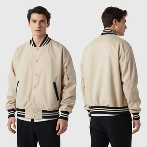 Veste varsity oversize à épaules tombantes pour homme, vêtements de mode urbaine - Product Image 3