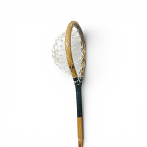 Geoffrey - Palo de Lacrosse Vintage de 45 Pulgadas - Mango de Cuero, Eje de Caña y Red de Malla Roscada - Product Image 3