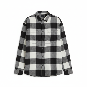 <b>Men's</b> Flannel <b>Shirt</b> Plaid Long Sleeve Custom OEM Wholesale - Product Image 1