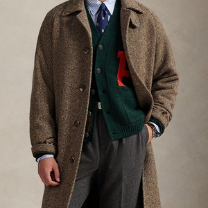 Cárdigan Verde de Lana con Cuello en V y Letra P Roja, Suéter Tejido Estilo Preppy, Manga Larga, Ropa de Invierno - Product Image 5