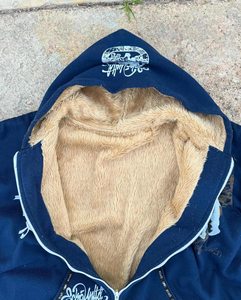 Customizable <b>3D</b> Embroidered Heavyweight 100% Cotton Eco-Friendly Loose Fit ODM Y2K Zip-Up Oversized <b>Hoodie</b> with Pocket for Men - Product Image 5
