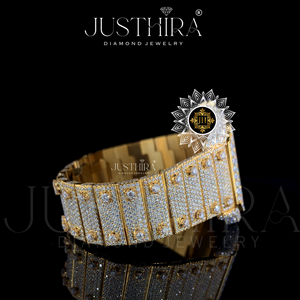 Custom Made Stainless Steel Analog Quartz Movement Luxury Men's Watch with Full Stone Setting - Product Image 2