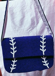 Sac à bandoulière rectangulaire bleu avec motif de chien brodé, artisanat en polyester fait main, 6,5x9,5 pouces - Product Image 2