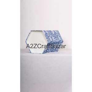 Poubelle extérieure élégante en carton de coton, pliable, hexagonale, à ouverture supérieure, pour bureau et usage intérieur/extérieur, motif imprimé DIY - Product Image 6