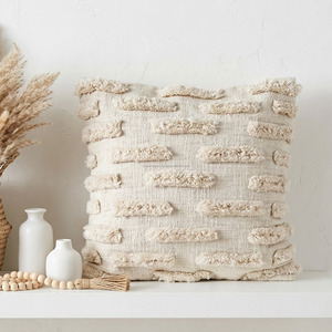 Custom Tufted Pillow Cover 20x20 Handmade Cotton Cushion Luxury <b>Sofa</b> Pillow Designer Tufted Floor Cushion for Living Room - Product Image 1