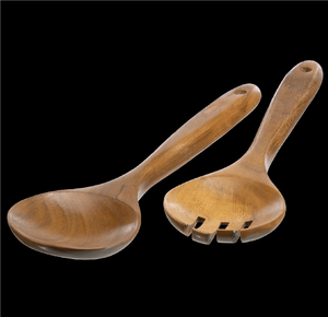Cuillère de service en bois de qualité alimentaire, durable, pour nouilles et soupes, ensemble de cuillères à dessert en bois, artisanat - Product Image 1