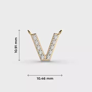 จี้เพชรรูปตัว 'V' ดีไซน์วิคทอเรียส์ ชุบแพลตตินั่ม สำหรับทุกเพศ สไตล์ฮิปฮอป เพชรเลี้ยงในห้องปฏิบัติการ เหมาะสำหรับงานปาร์ตี้และของขวัญวันเกิด - Product Image 6