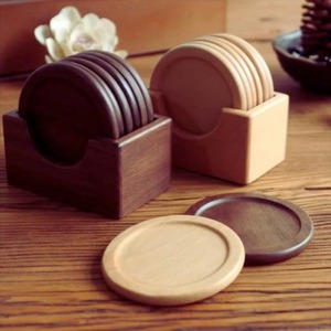 Posavasos de Madera de Nogal para Tazas de Té, Estilo Moderno, Simple, Aislante, Resistente a la Humedad, Reutilizable - Product Image 3