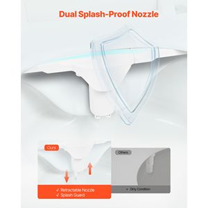 Accessorio Bidet con Doppi Ugelli Retrattili per WC, Spruzzatore Acqua Calda e Fredda, Pressione Regolabile, Materiale ABS, Facile da Usare, 0,3 Piedi - Product Image 4