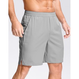 Pantalones Cortos Deportivos para Hombre, Grises, de Secado Rápido, con Paneles Laterales Ventilados y Entrepierna Reforzada para Movilidad, con Cintura Elástica - Product Image 3